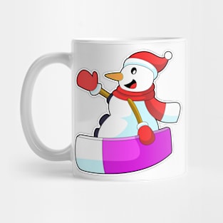 Snowman as Snowboarder with Sonowboard Mug